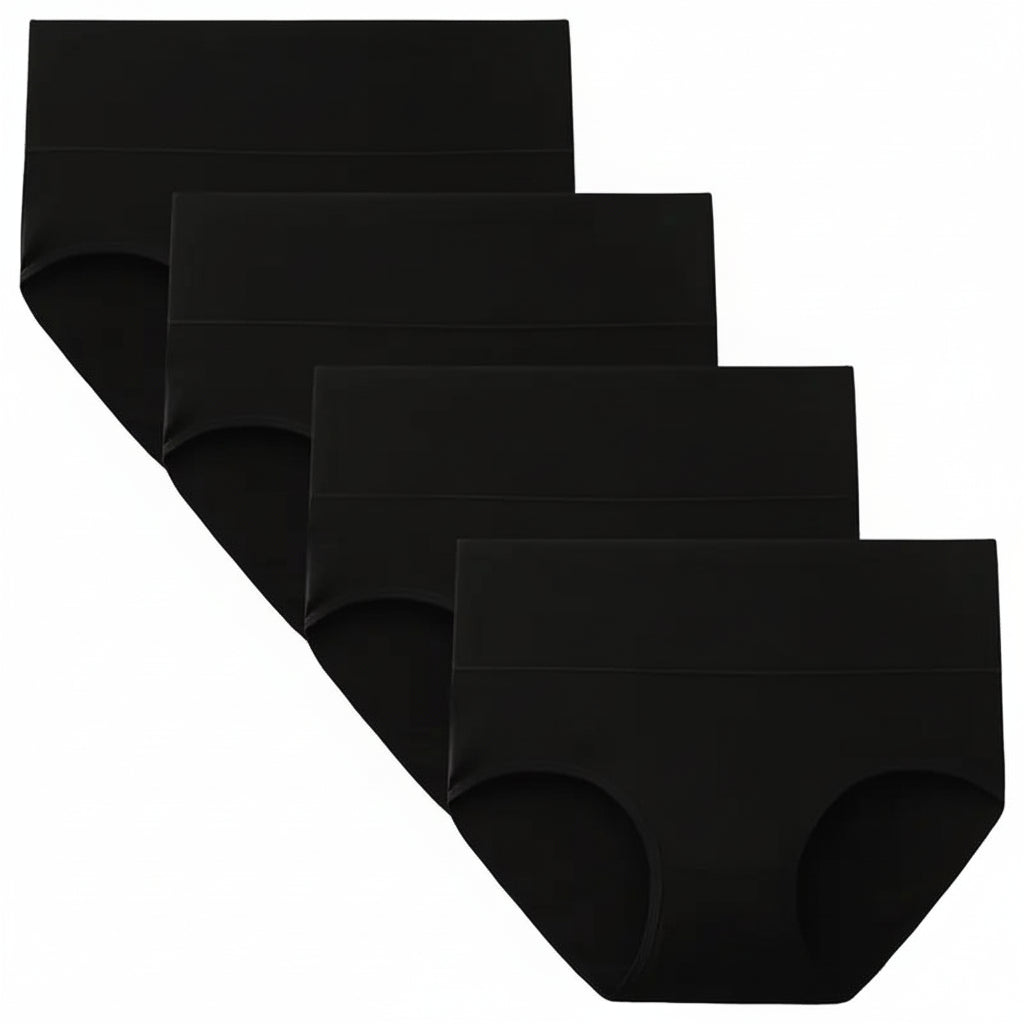 Women's Plus Size High Waisted Cotton Underwear 4-Pack
