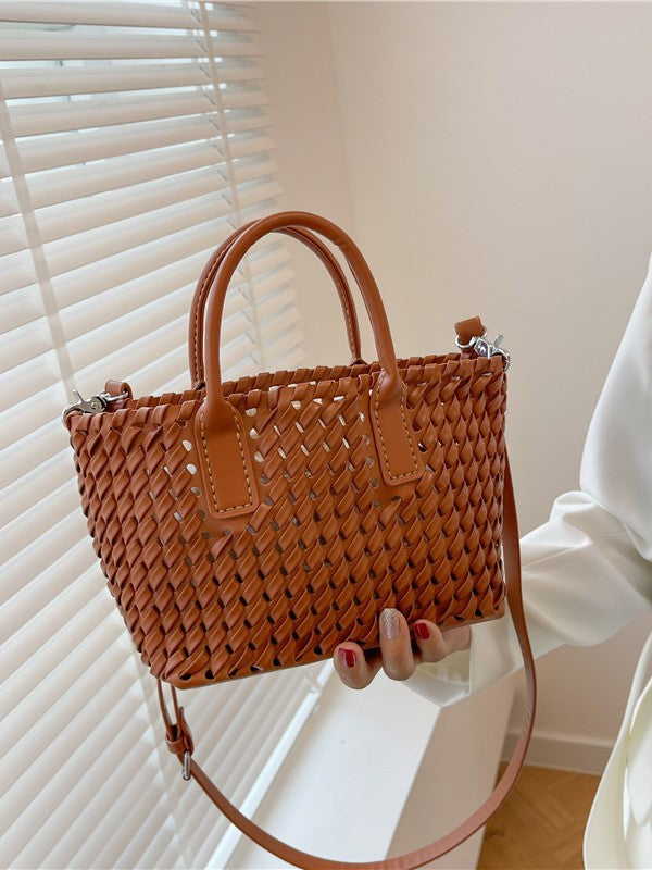DIY Faux-Woven Bamboo-Style Handheld Basket Bag for Women
