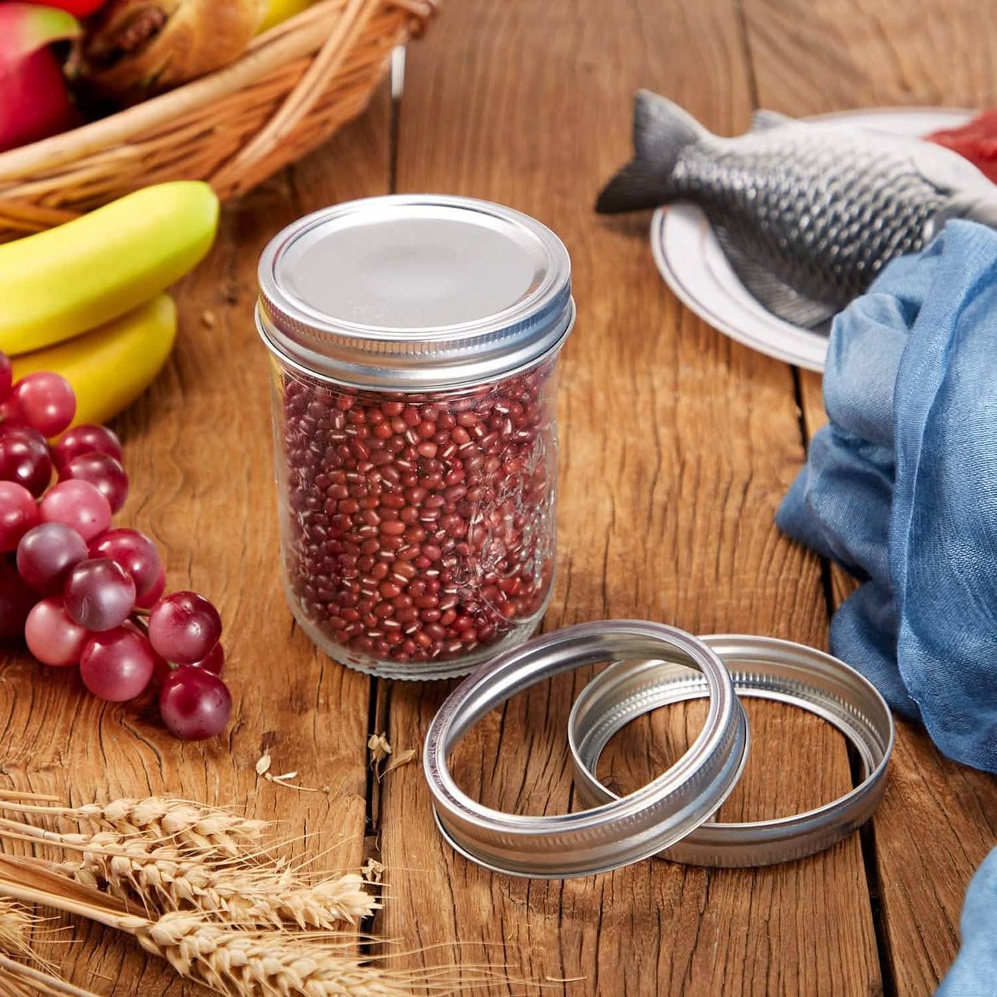 Split-Type Metal Mason Jar Lids for Canning - 100% Fit & Airtight for Jars