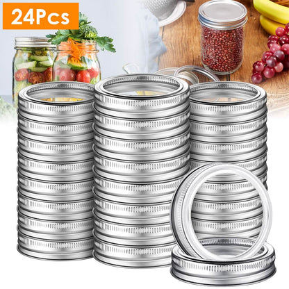 Split-Type Metal Mason Jar Lids for Canning - 100% Fit & Airtight for Jars