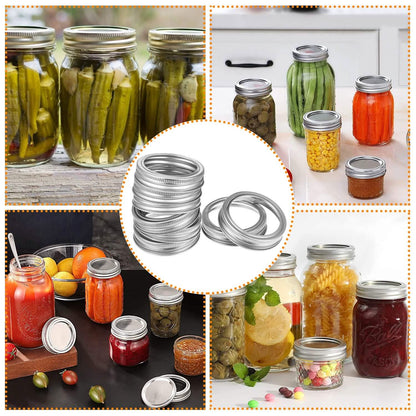 Split-Type Metal Mason Jar Lids for Canning - 100% Fit & Airtight for Jars