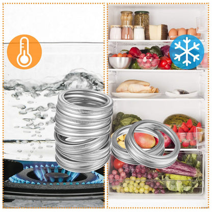 Split-Type Metal Mason Jar Lids for Canning - 100% Fit & Airtight for Jars