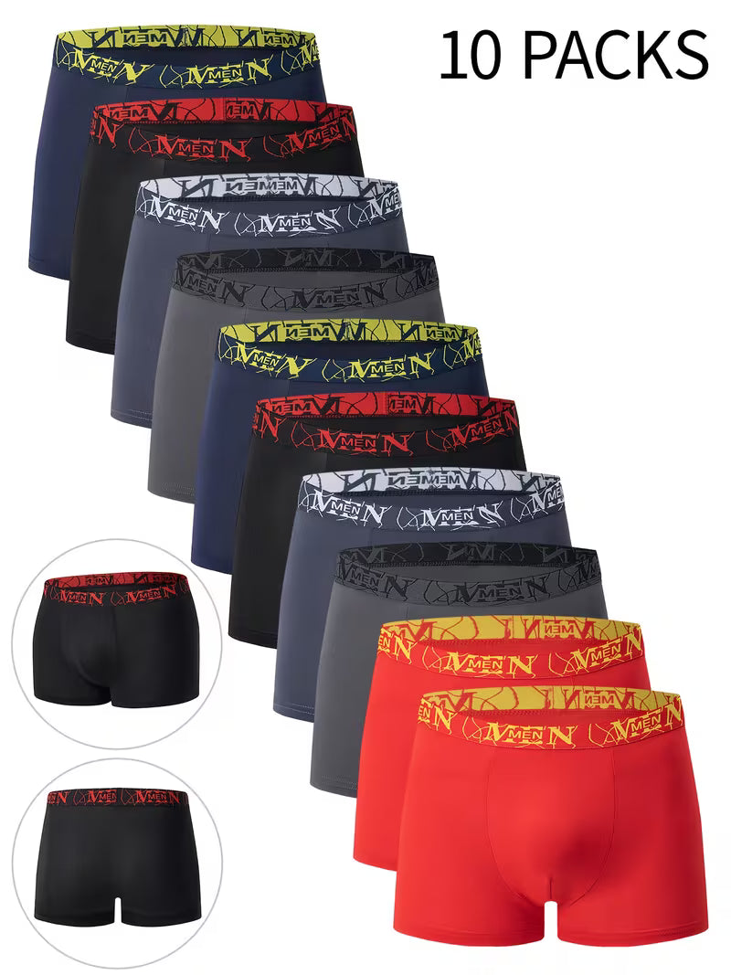 10-Pack Men'S Boxer Briefs | Casual, Breathable