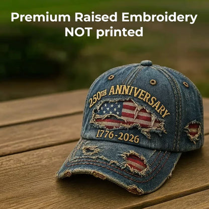 Handmade US 250th Anniversary Casual Embroidered Hat