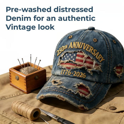 Handmade US 250th Anniversary Casual Embroidered Hat