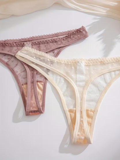 7-Pack Women'S Thong Underwear with Lace And Bow Details