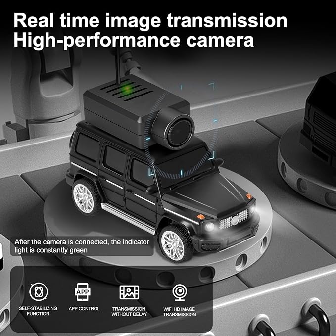 1:64 FPV RC Drift Car, 720P WiFi APP HD Zero‑lag Camera Smooth on Carpets/Tiles. APP Photo/Video/VR for Hobbyists