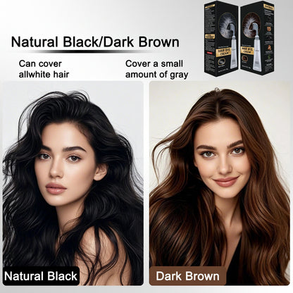 In Hair DyeCream for Gray Coverage -Natural Black & Dark Brown