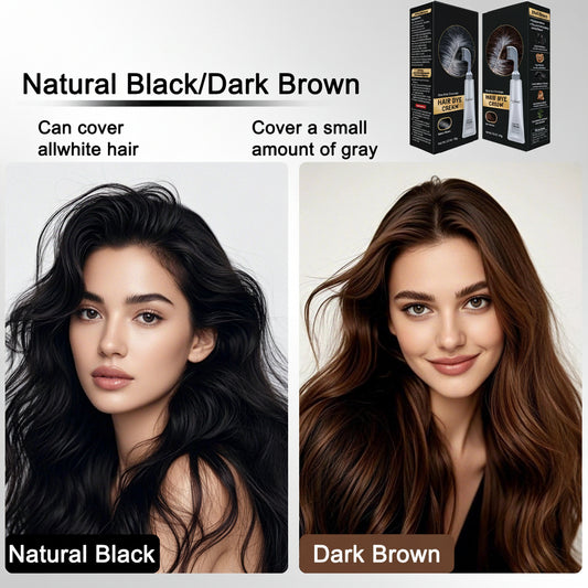 In Hair DyeCream for Gray Coverage -Natural Black & Dark Brown