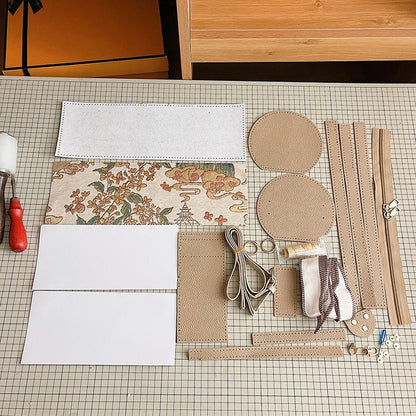 DIY Semi-Finished Bucket Bag Kit – Chinese-Style Silk Scarf Handbag