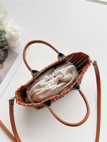 DIY Faux-Woven Bamboo-Style Handheld Basket Bag for Women