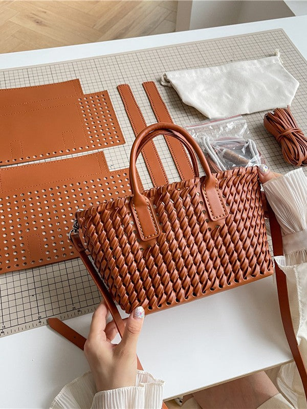 DIY Faux-Woven Bamboo-Style Handheld Basket Bag for Women