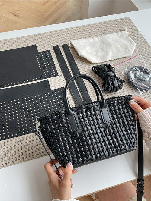 DIY Faux-Woven Bamboo-Style Handheld Basket Bag for Women