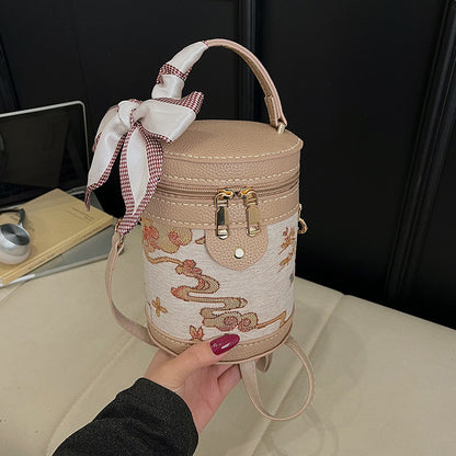 DIY Semi-Finished Bucket Bag Kit – Chinese-Style Silk Scarf Handbag