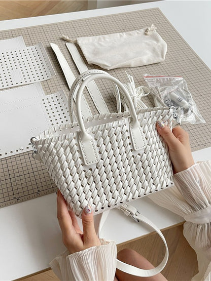 DIY Faux-Woven Bamboo-Style Handheld Basket Bag for Women