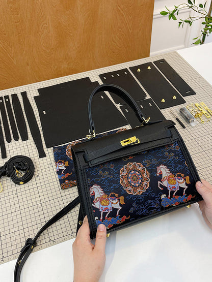 DIY Semi-finished Bag Kit - Chinese Style Embroidery Pattern