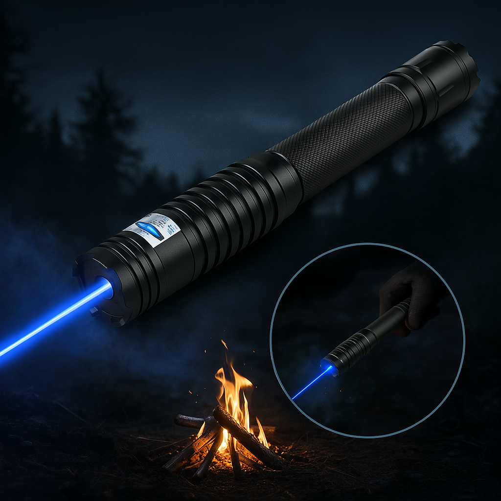 Outdoor Essentials | High-Intensity Laser Torch with Adjustable Focus | Tactical Flashlight for Survival and Exploration