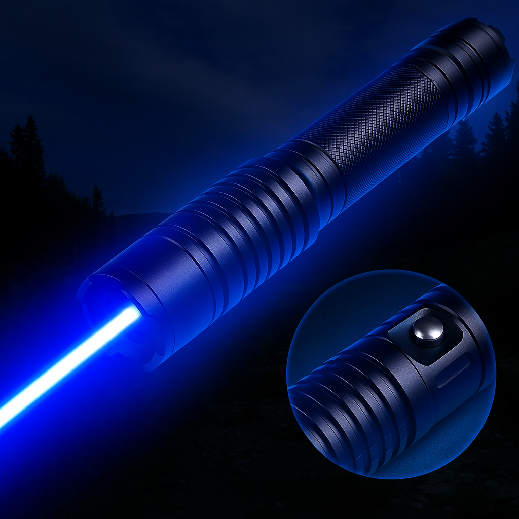 Outdoor Essentials | High-Intensity Laser Torch with Adjustable Focus | Tactical Flashlight for Survival and Exploration