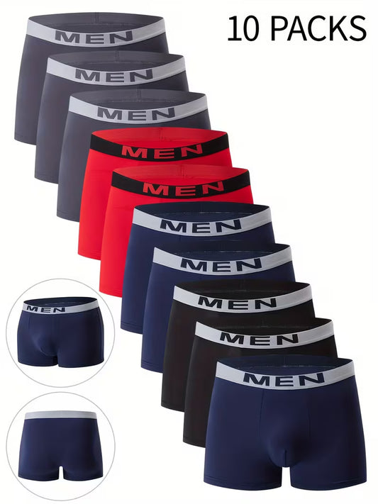 10-Pack Men'S Boxer Briefs | Casual, Breathable