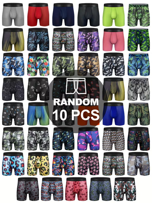 Men's Boxer Briefs, 10-Pack (Random Assortment) — Breathable Mesh