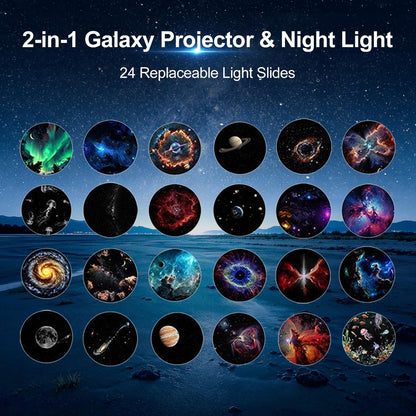 2026 New Hd Smart Dynamic  Holographic Night LightProjector, Plug and Play Hd Star Projector, 360° Adjustable HdGalaxy and Ocean Projector for Bedroom Ceiling (3 ProjectionFilms)