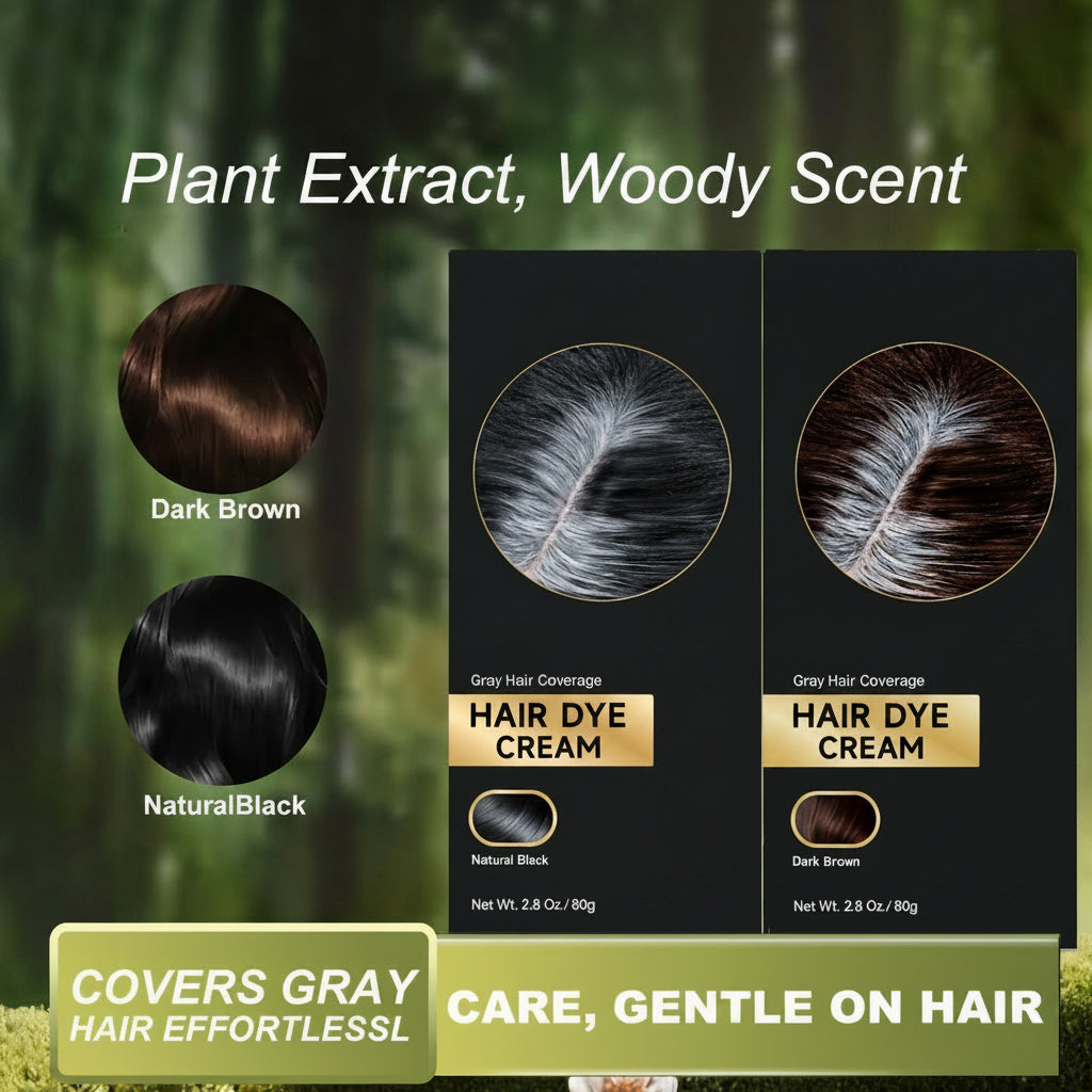 In Hair DyeCream for Gray Coverage -Natural Black & Dark Brown