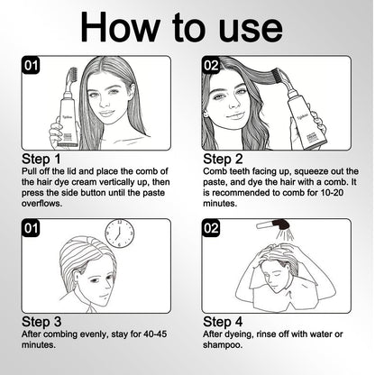 In Hair DyeCream for Gray Coverage -Natural Black & Dark Brown