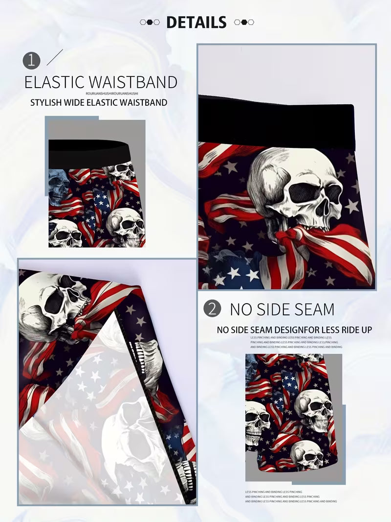 5-Pack Men's Novelty Boxer Briefs - Skull & Print