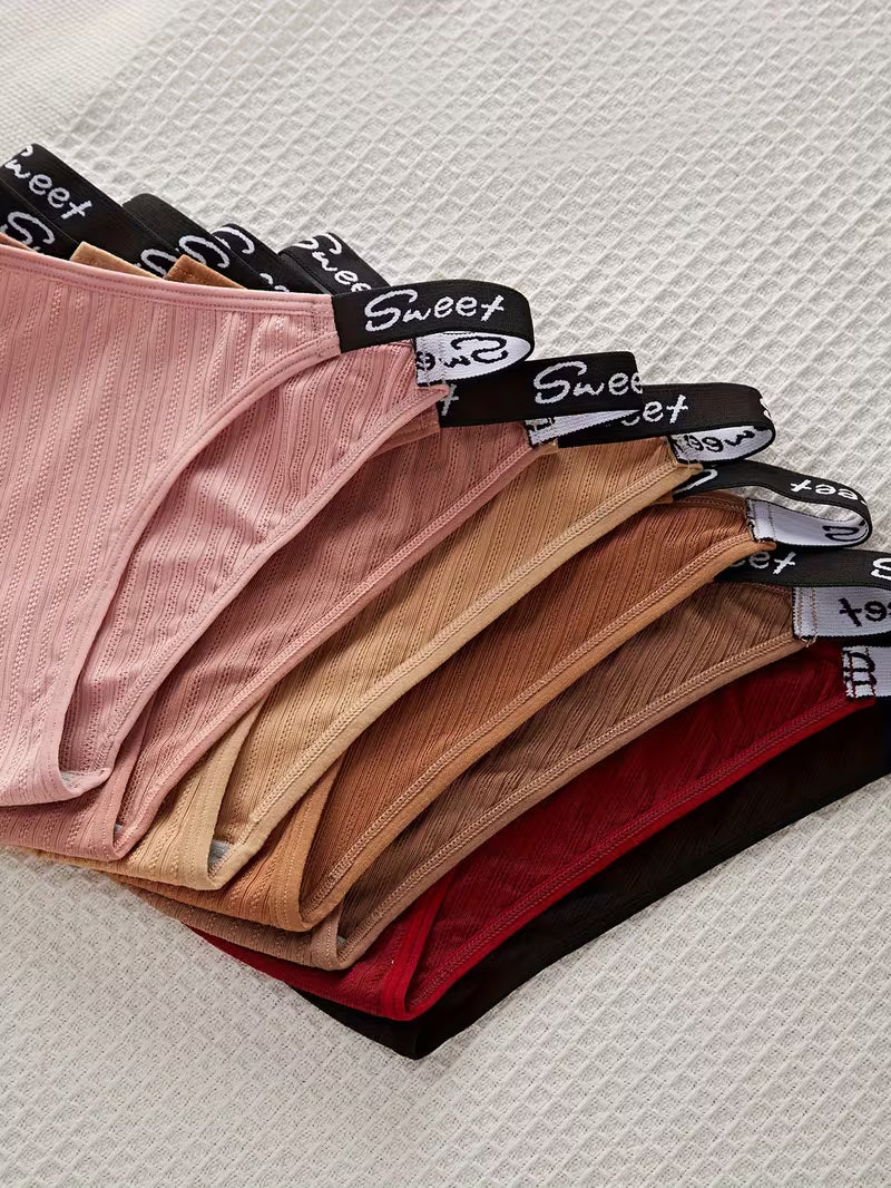 7-Pack Women'S Triangle Panties Sweet Print Casual Comfortable Striped Panties