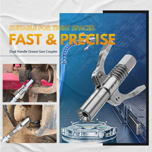 📢📢50% OFF!!⏰High-Pressure Dual-Handle Grease Coupler – Universal, Heavy-Duty & Leak-Proof Connection for Workshops⚙️