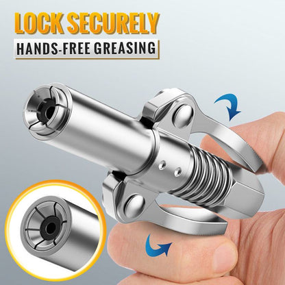 📢📢50% OFF!!⏰High-Pressure Dual-Handle Grease Coupler – Universal, Heavy-Duty & Leak-Proof Connection for Workshops⚙️