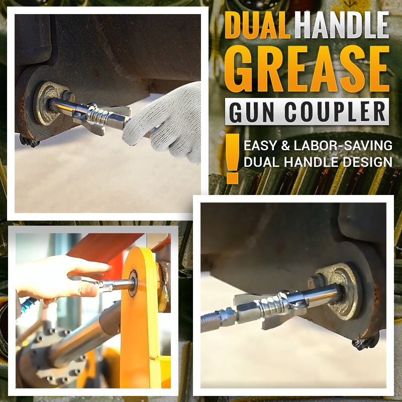 📢📢50% OFF!!⏰High-Pressure Dual-Handle Grease Coupler – Universal, Heavy-Duty & Leak-Proof Connection for Workshops⚙️