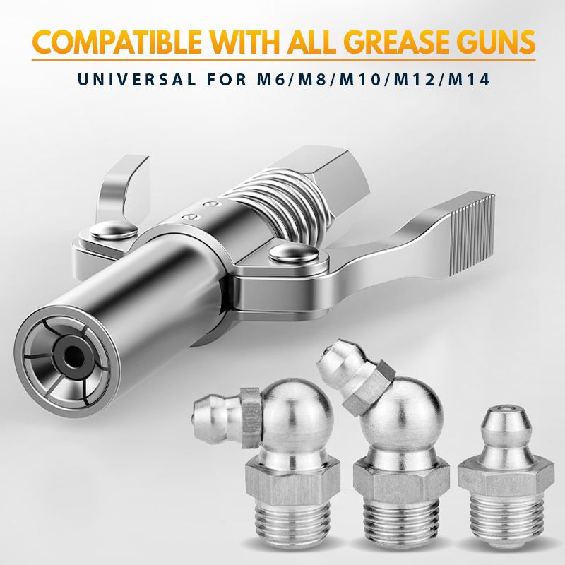 📢📢50% OFF!!⏰High-Pressure Dual-Handle Grease Coupler – Universal, Heavy-Duty & Leak-Proof Connection for Workshops⚙️